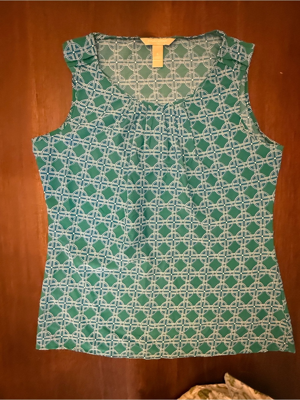 Sleeveless Banana Republic Teal Geometric Print Women's Top